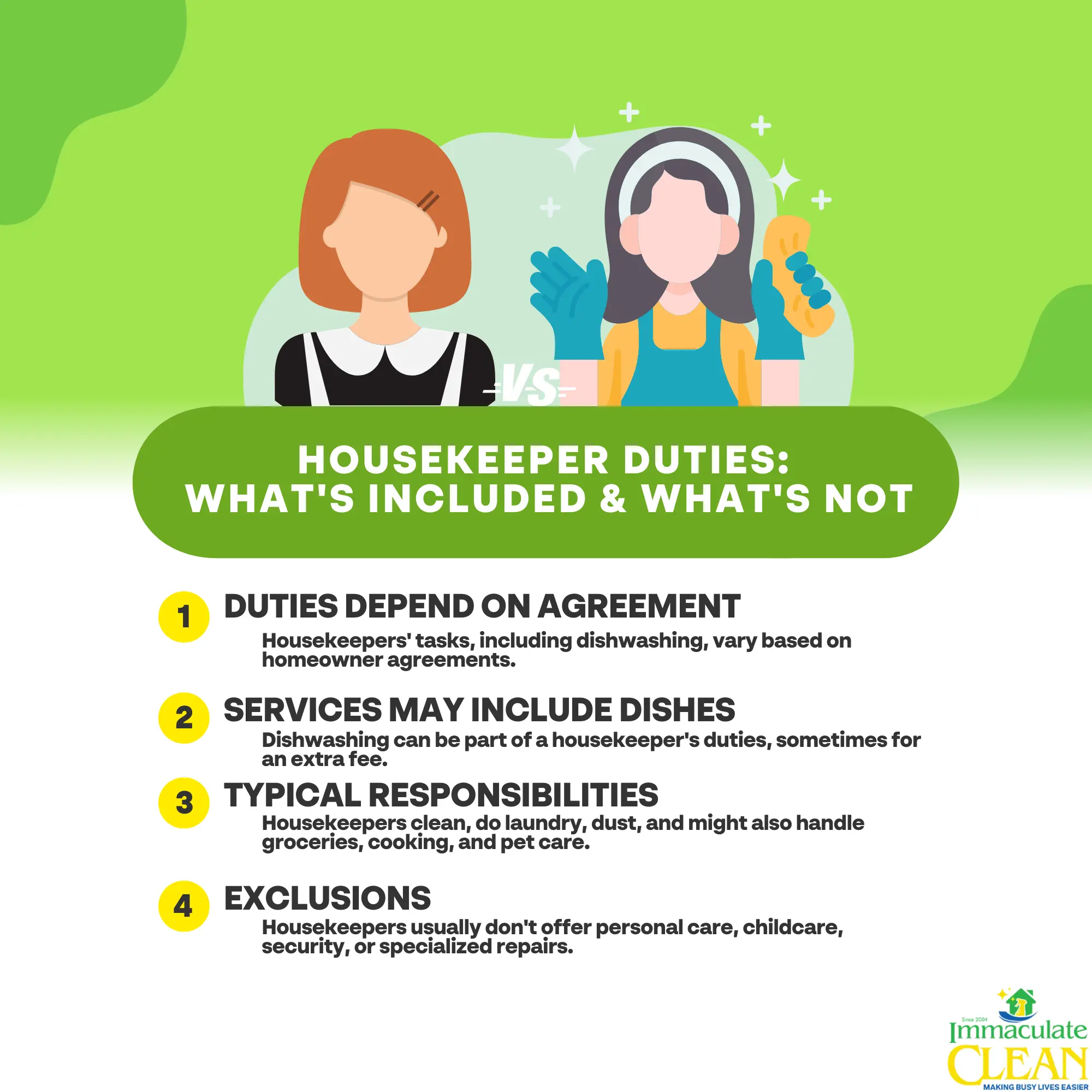 Do Housekeepers do the Dishes | IC