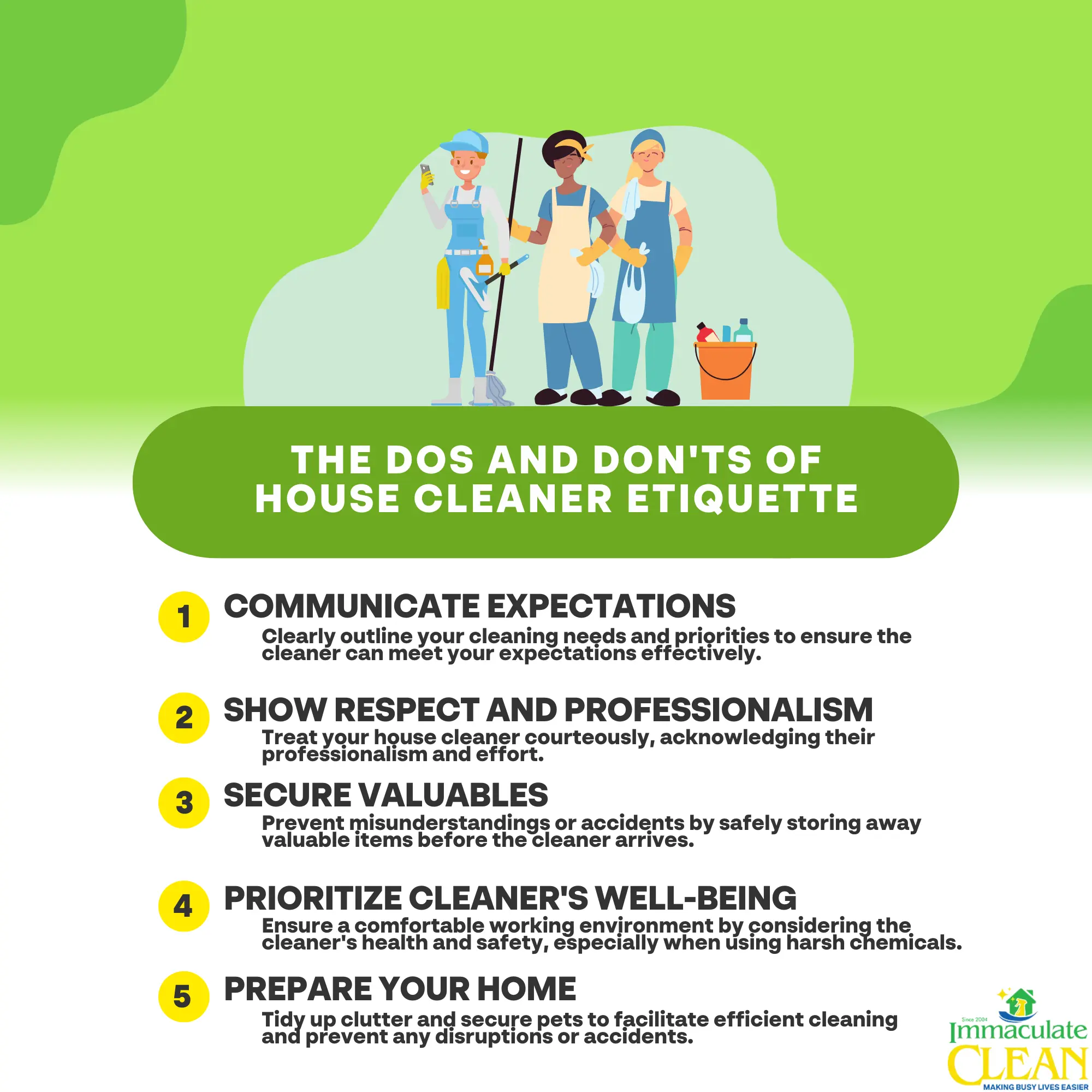 The Dos and Don'ts of House Cleaner Etiquette